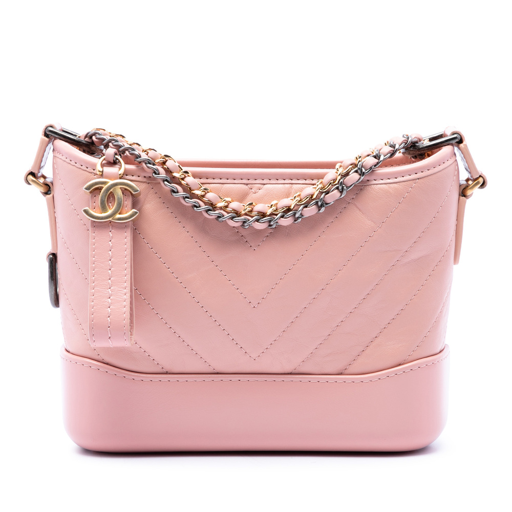 Pre-Loved Chanel Small Chevron Aged Calfskin Gabrielle Hobo